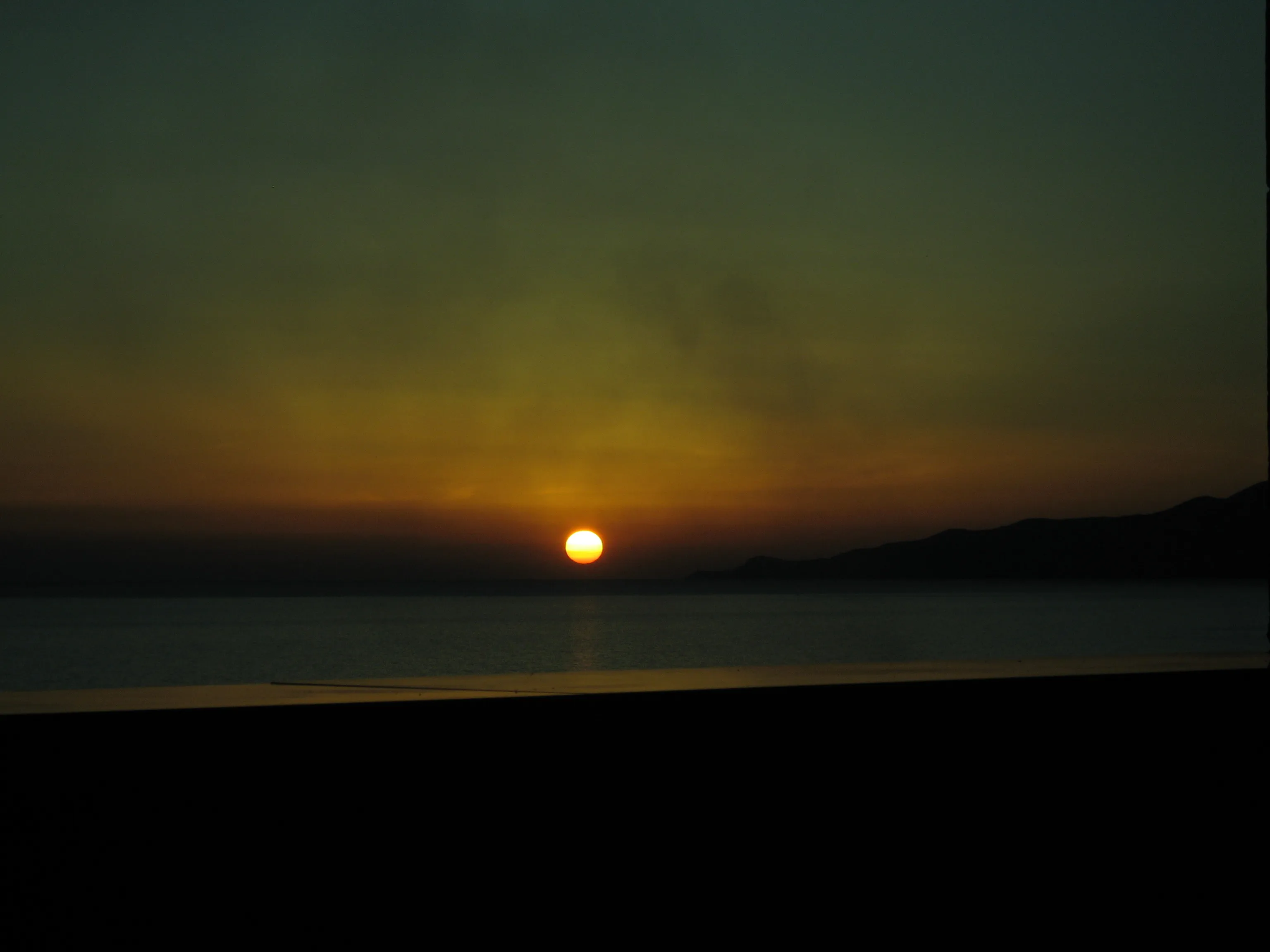 Sunset over the Tyrrhenian Sea near Salerno, Italy
